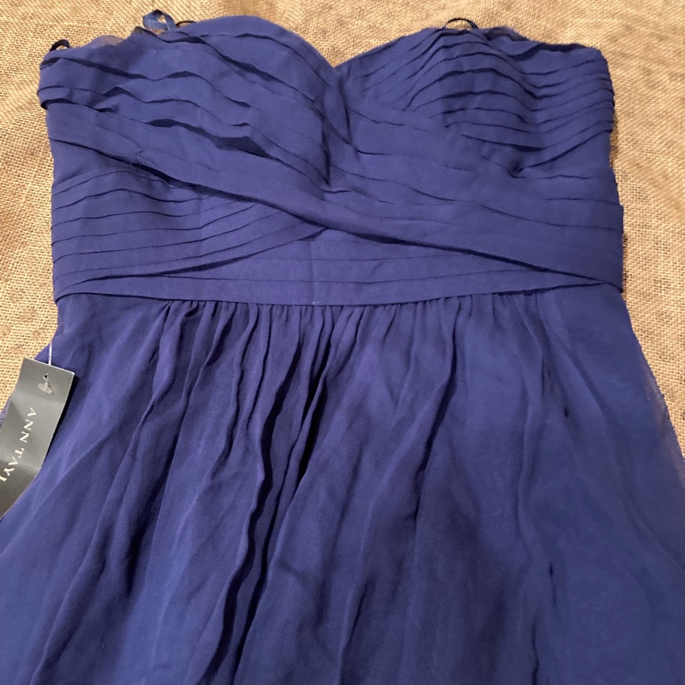 NWT Ann Taylor Blue Strapless Dress - Picture 2 of 12